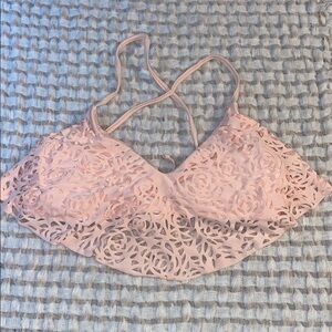 Xhilaration Pink Laser Cut Bikini Top